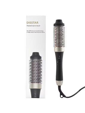 Disstar Heated Round Hair Brush (Straightener, Curler, & Comb) - NEW